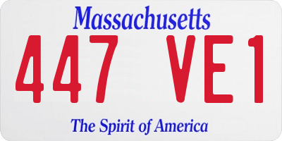 MA license plate 447VE1