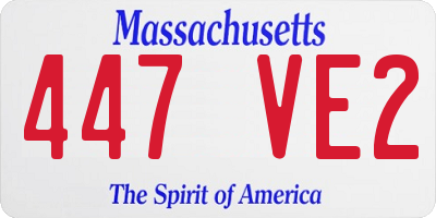 MA license plate 447VE2
