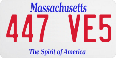 MA license plate 447VE5