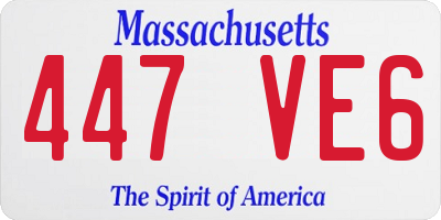 MA license plate 447VE6