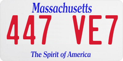 MA license plate 447VE7