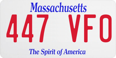 MA license plate 447VF0