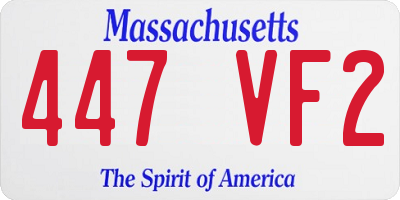 MA license plate 447VF2