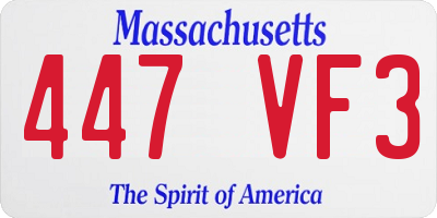 MA license plate 447VF3