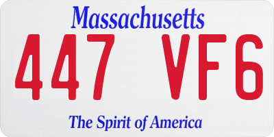 MA license plate 447VF6