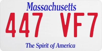 MA license plate 447VF7