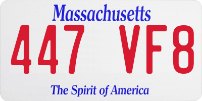 MA license plate 447VF8
