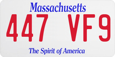 MA license plate 447VF9