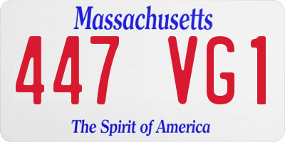 MA license plate 447VG1