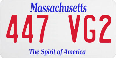 MA license plate 447VG2