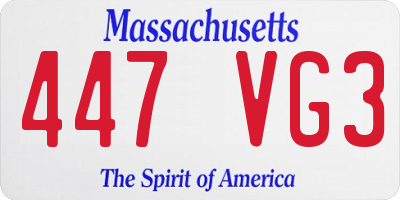MA license plate 447VG3
