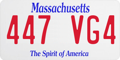 MA license plate 447VG4