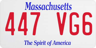 MA license plate 447VG6