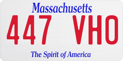 MA license plate 447VH0
