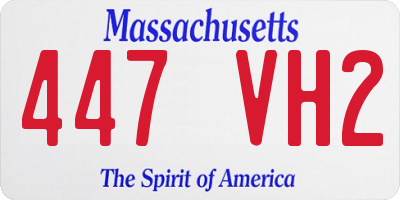 MA license plate 447VH2