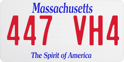 MA license plate 447VH4