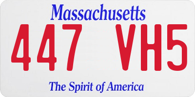 MA license plate 447VH5