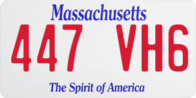 MA license plate 447VH6