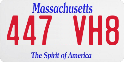 MA license plate 447VH8