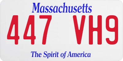 MA license plate 447VH9