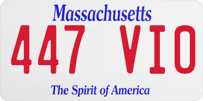 MA license plate 447VI0
