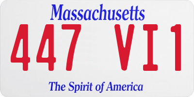 MA license plate 447VI1