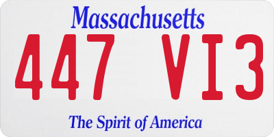 MA license plate 447VI3