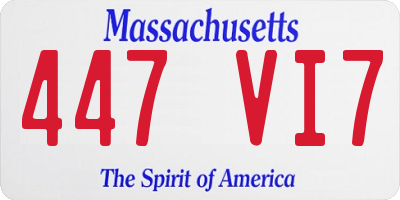 MA license plate 447VI7