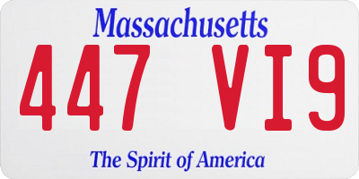 MA license plate 447VI9
