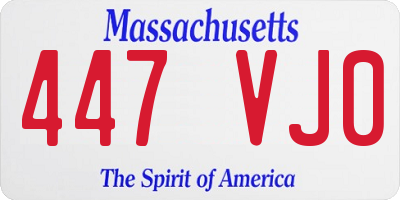 MA license plate 447VJ0