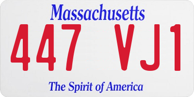 MA license plate 447VJ1