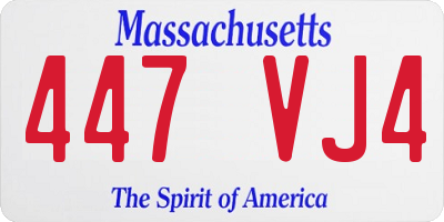 MA license plate 447VJ4
