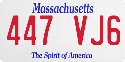 MA license plate 447VJ6