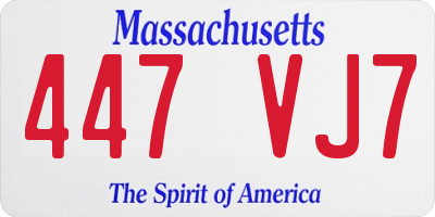 MA license plate 447VJ7