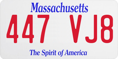 MA license plate 447VJ8