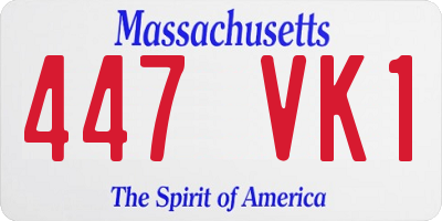 MA license plate 447VK1