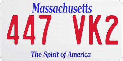 MA license plate 447VK2