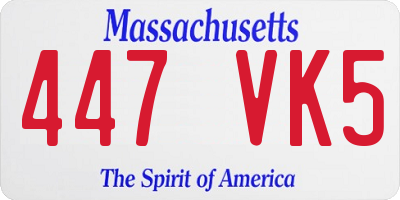 MA license plate 447VK5