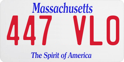MA license plate 447VL0