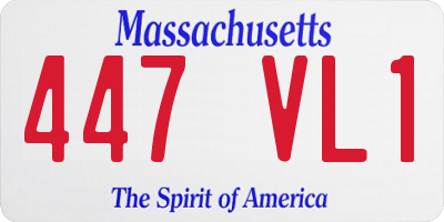 MA license plate 447VL1
