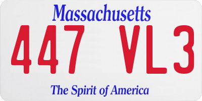 MA license plate 447VL3