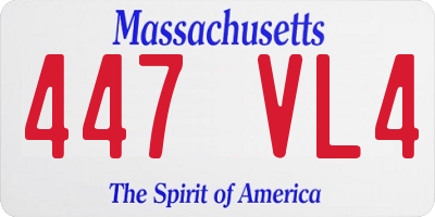 MA license plate 447VL4