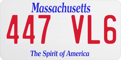 MA license plate 447VL6