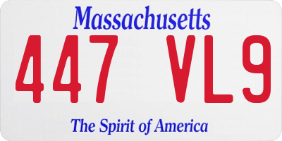 MA license plate 447VL9