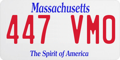 MA license plate 447VM0