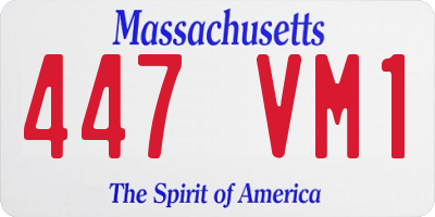 MA license plate 447VM1