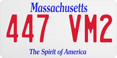 MA license plate 447VM2