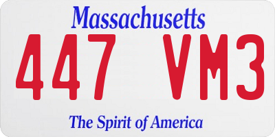 MA license plate 447VM3