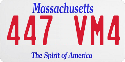 MA license plate 447VM4