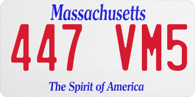 MA license plate 447VM5